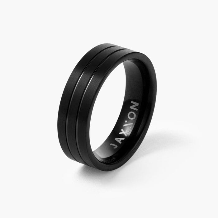 Double Channel Men's Tungsten RingImage